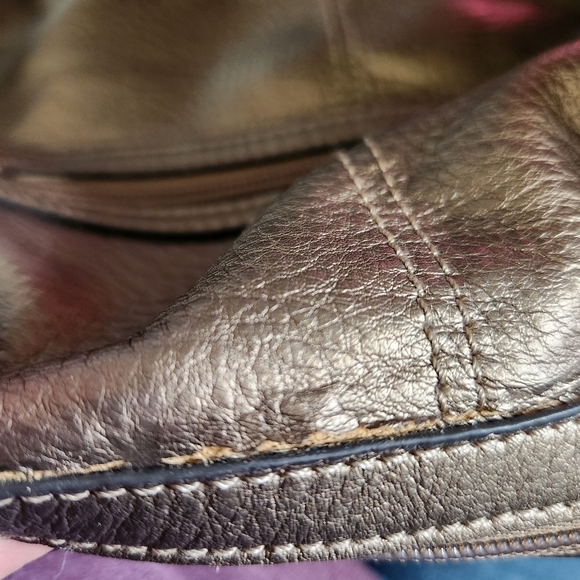 Kathy Van Zeeland Purse Top Handle Bag Vinyl Studded Rhinestones Brown - Picture 7 of 7